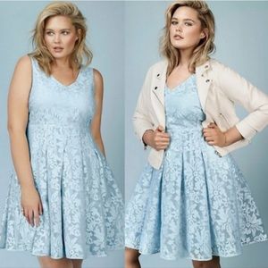 Rebel Wilson x Torrid Blue Lace Dress Plus Size